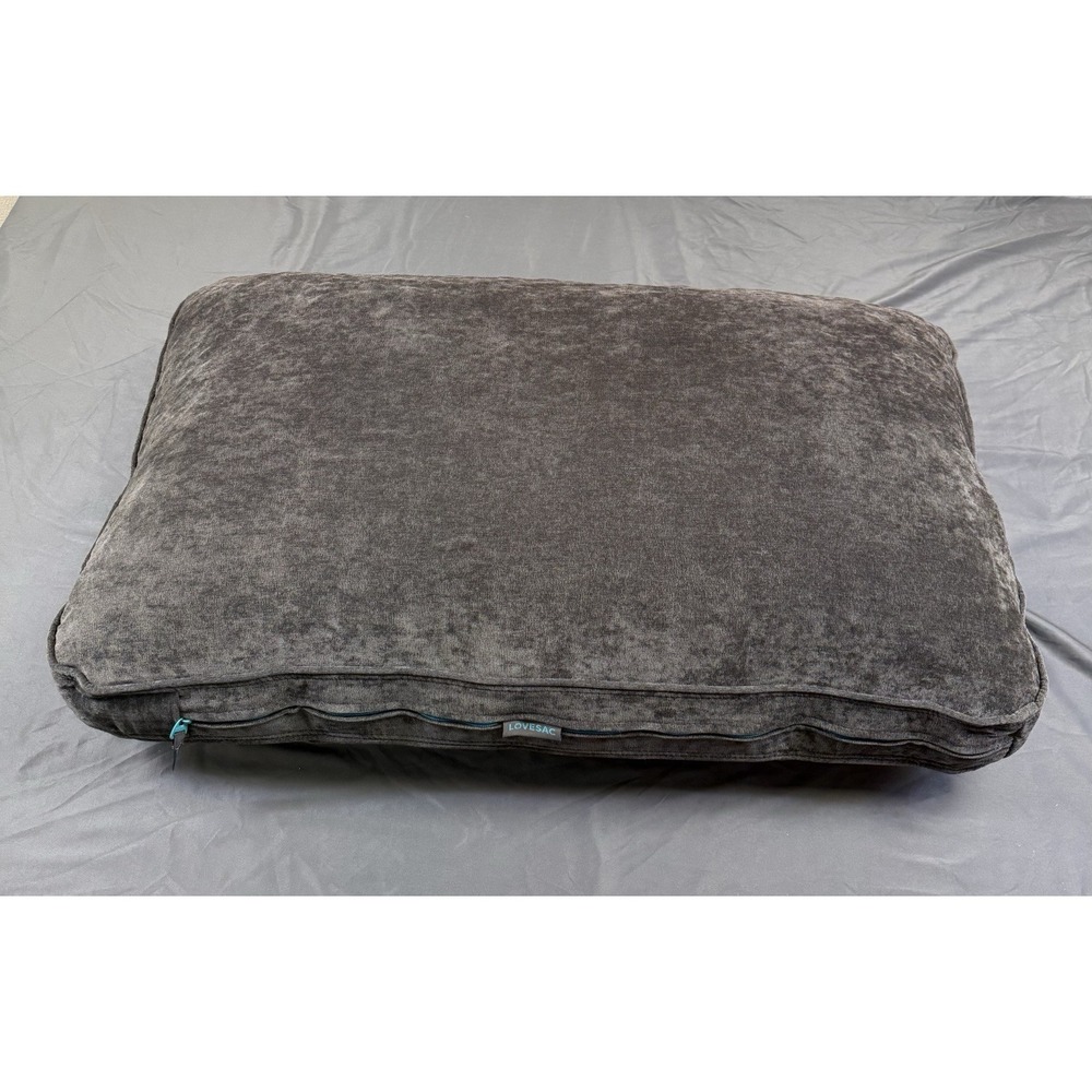 Lovesac Sactional Charcoal Grey Corded Velvet Standard Back Pillow & Cover 35x23